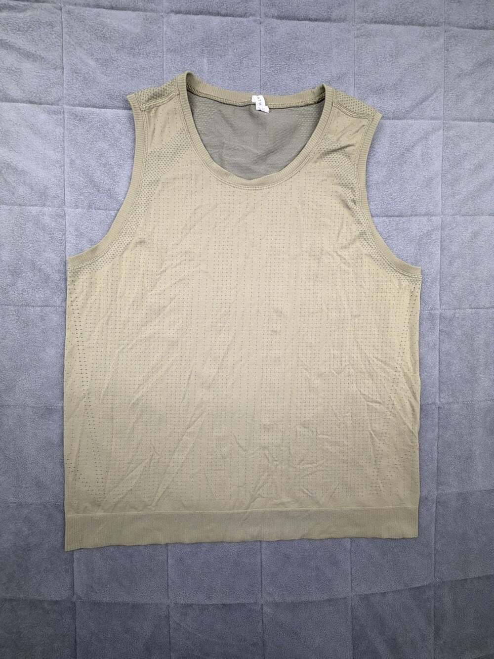 Athleta Textured Seamless Tank Top Olive Green Size L